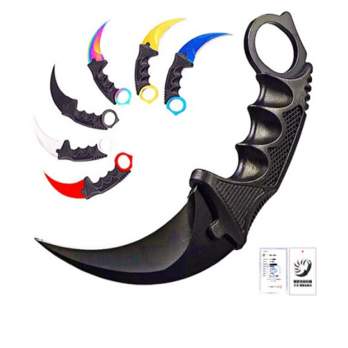 Нож Lucky Item 3CR13 для Карамбита из нержавеющей стали, Серебристый, 1шт