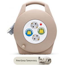 Удлинитель Slim Reel Line 4 Sphere Кремово-коричневый PAX-KXGB-15