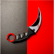Нож Carambit Camping Hoshin Knife Survival Balisong, Кроваво-красный, 1шт