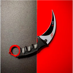 Нож Carambit Camping Hoshin Knife Survival Balisong, Кроваво-красный, 1шт