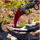 Нож Carambit Camping Hoshin Knife Survival Balisong, Кроваво-красный, 1шт